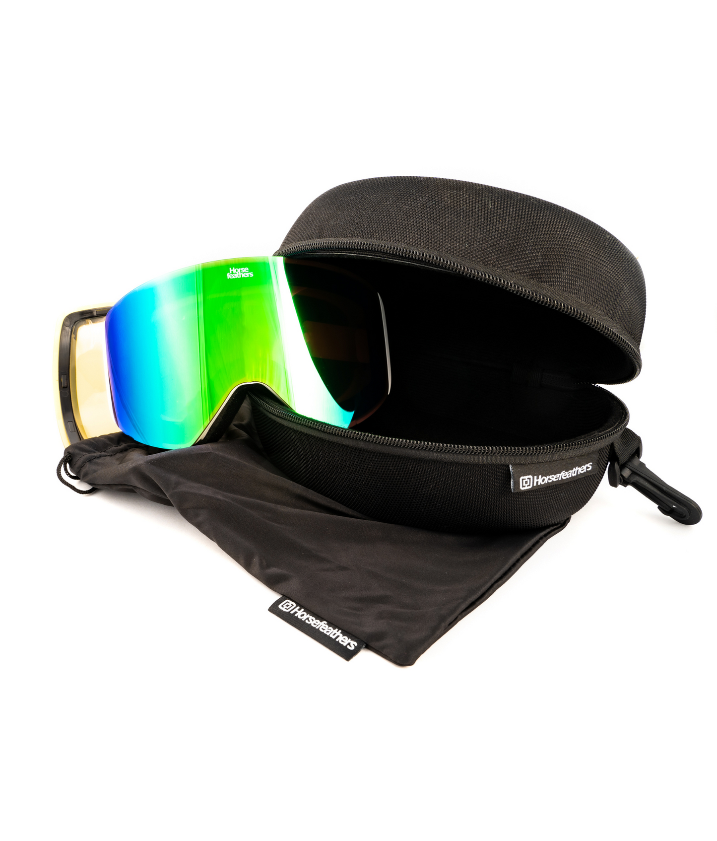 Horsefeathers Colt Goggles - White/Mirror Green