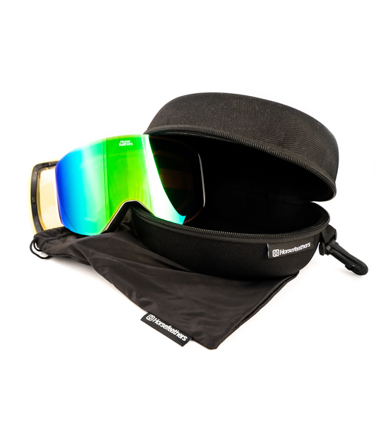 Horsefeathers Colt Goggles - White/Mirror Green