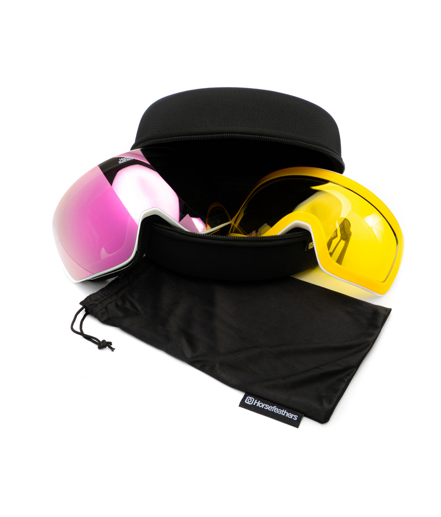 Horsefeathers Scout Goggles - White/Mirror Pink