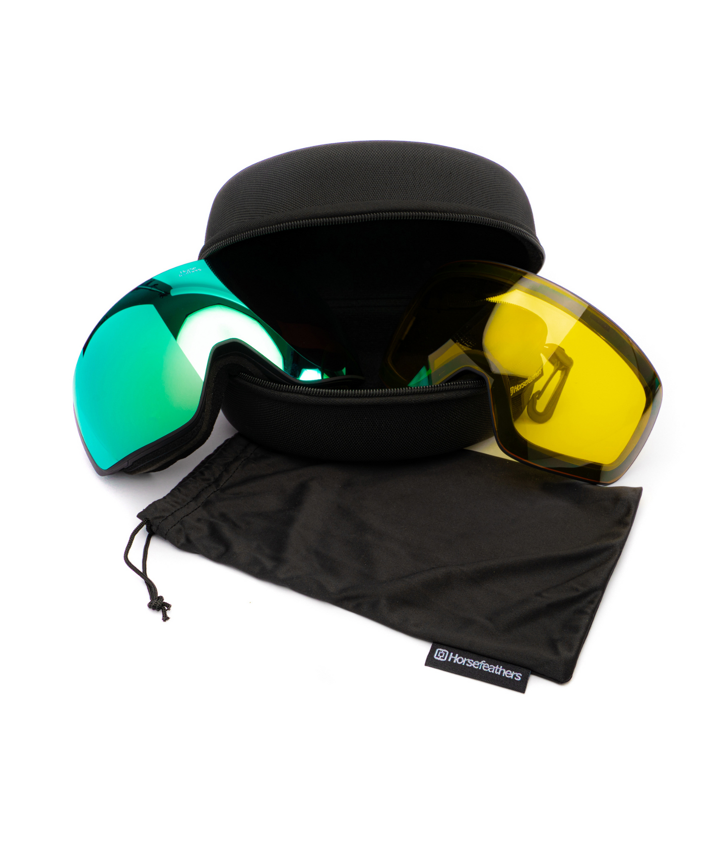 Horsefeathers Scout Goggles - Black/Mirror Green