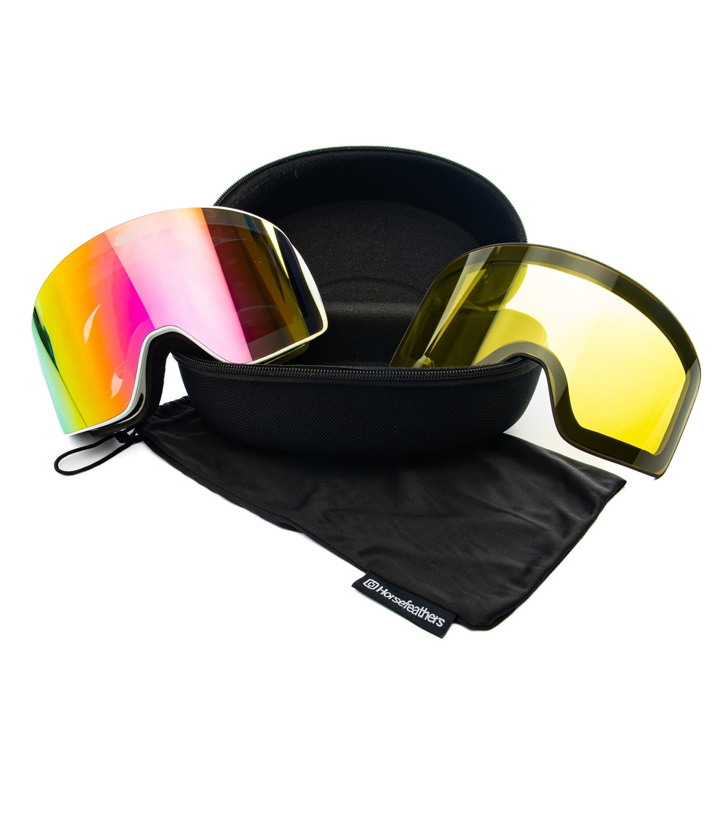 Horsefeathers - Lynx Goggles White Mirror Pink
