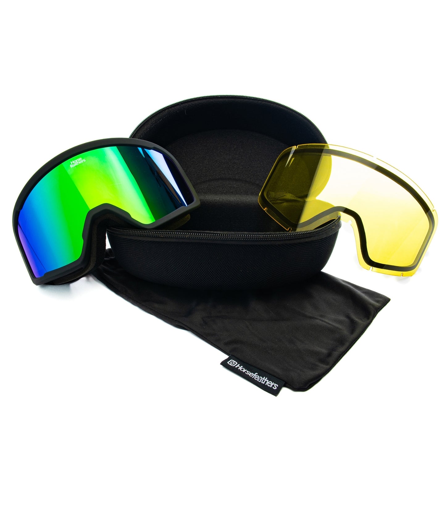 Horsefeathers - Huck Goggles Black Mirror Green