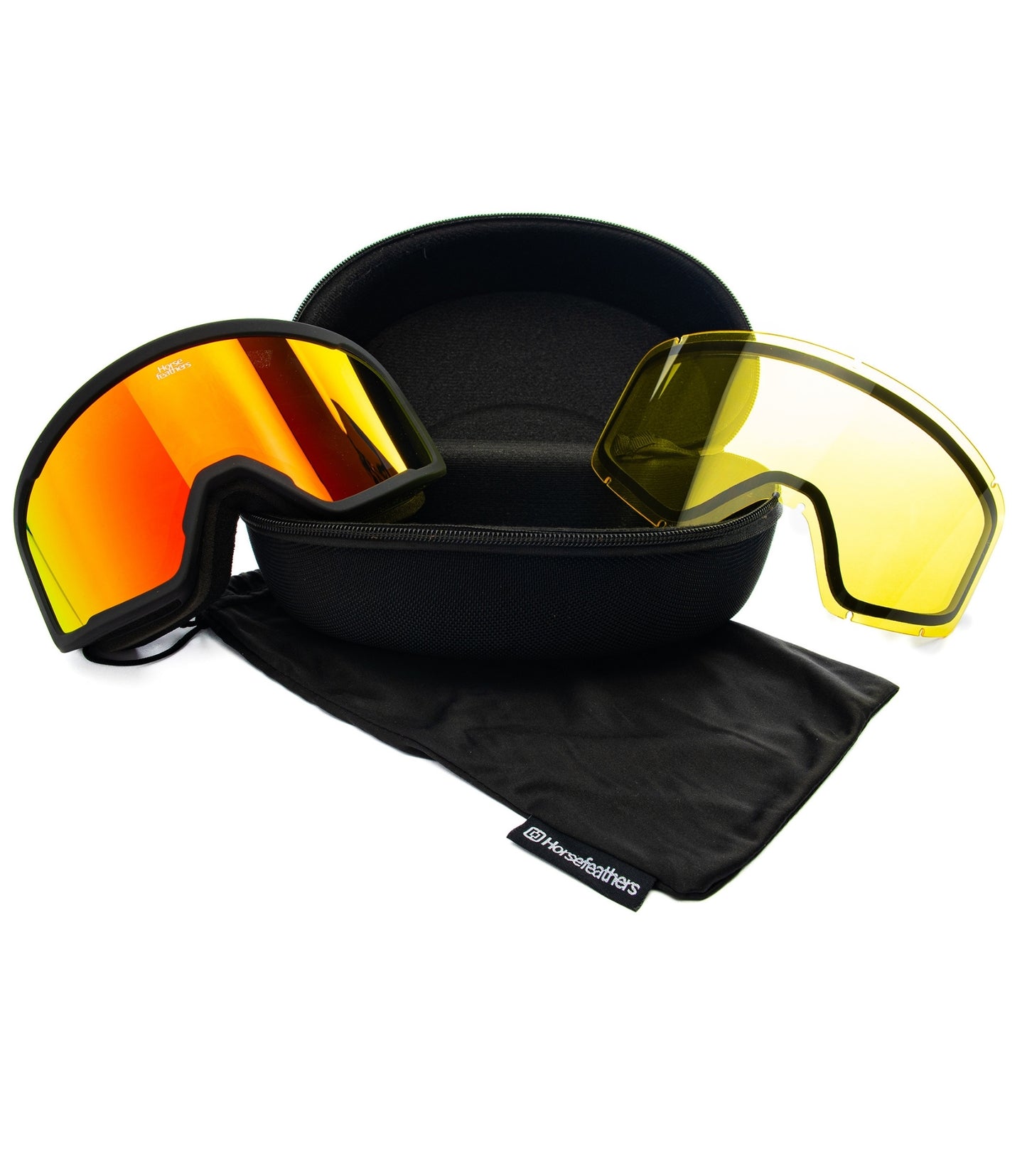 Horsefeathers - Huck Goggles Black Mirror Red