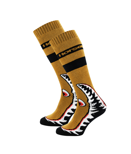 Horsefeathers Shark Socks - Spruce Yellow