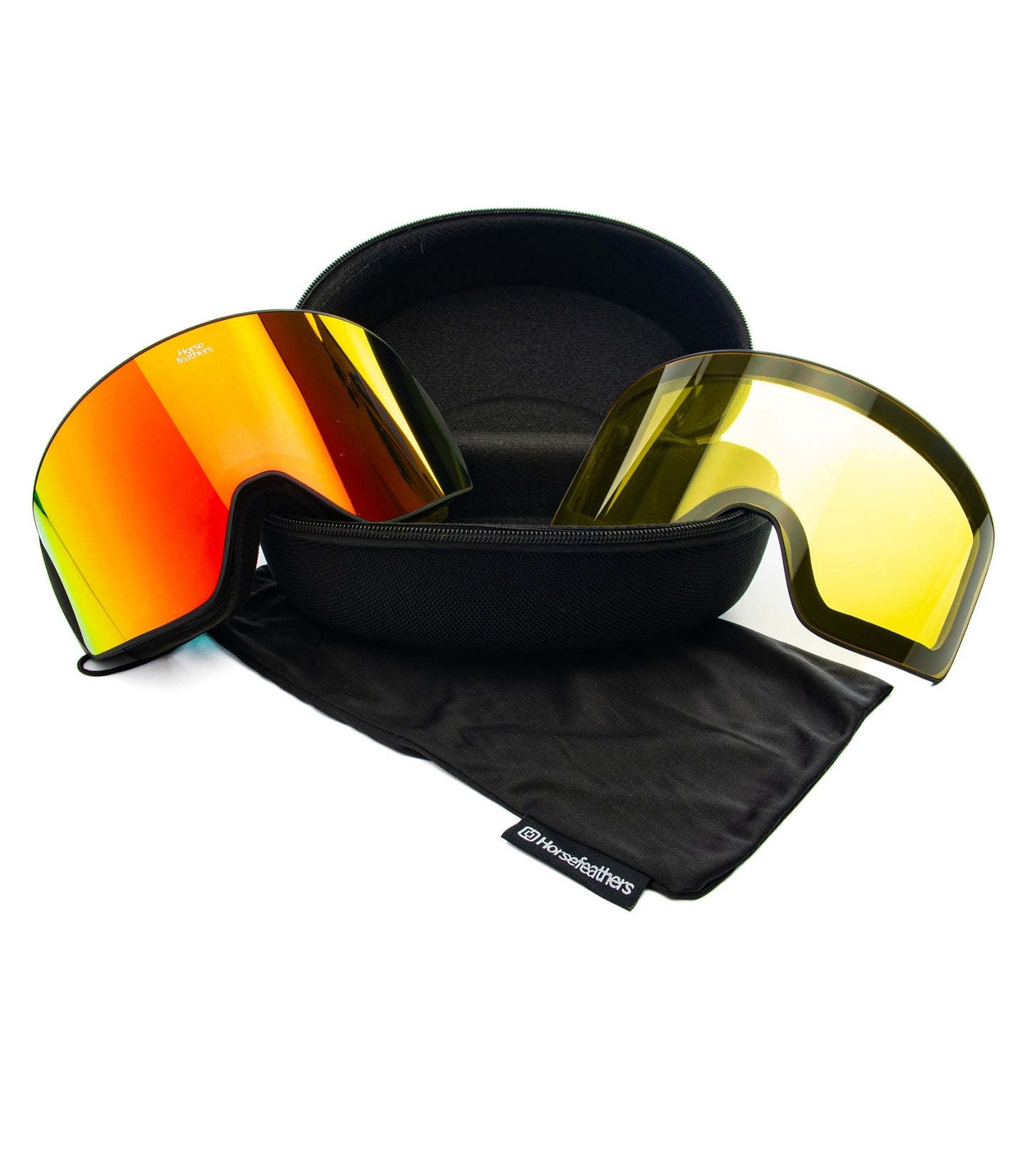 Horsefeathers - Lynx Goggles Black Mirror Red