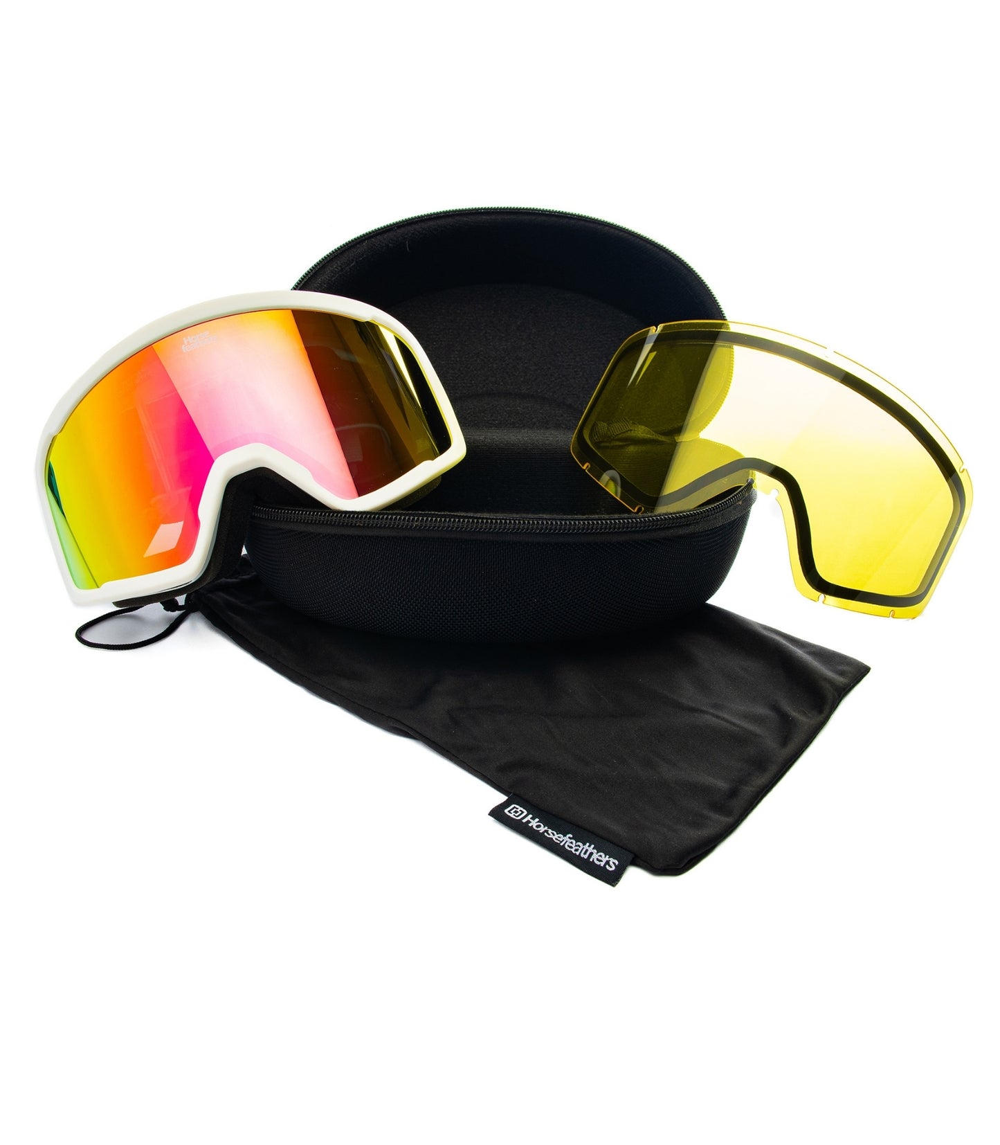 Horsefeathers - Huck Goggles White Mirror Pink