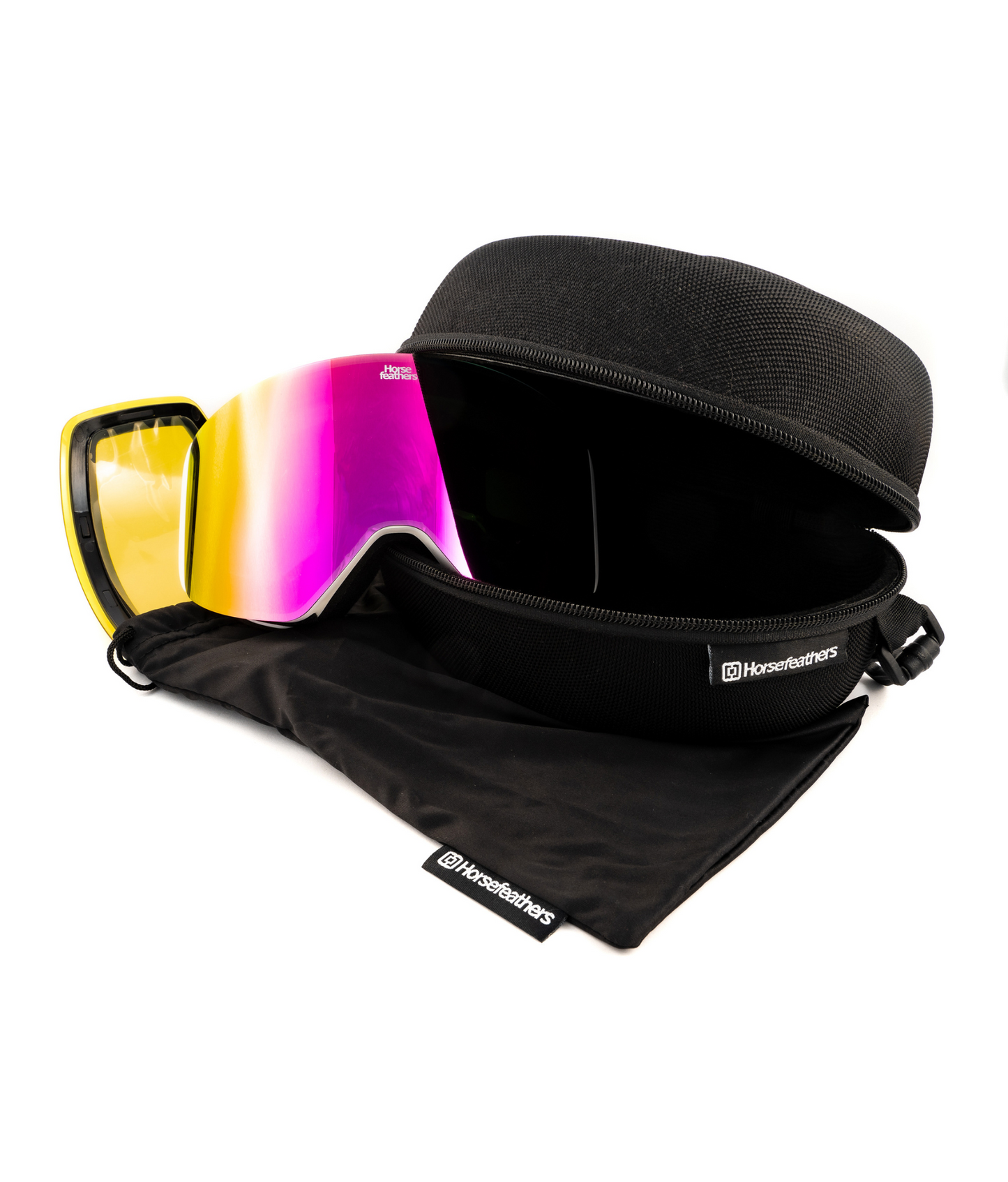 Horsefeathers Colt Goggles - White/Mirror Pink